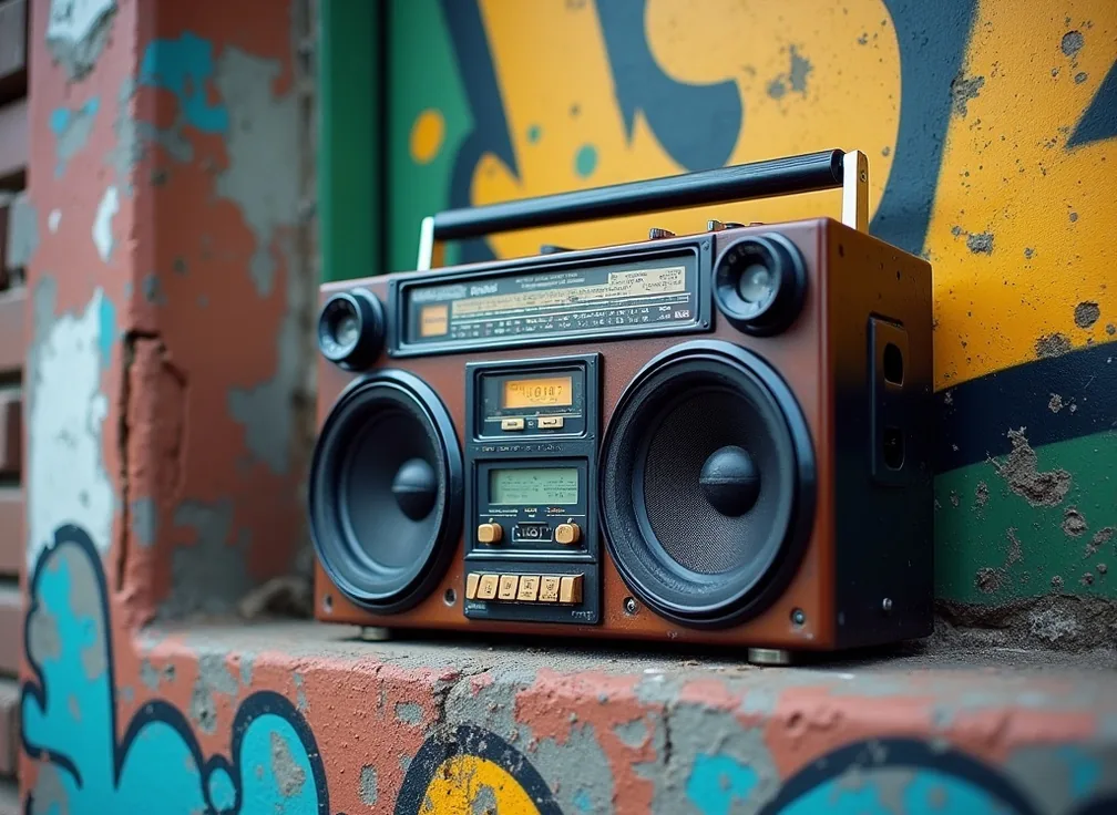 Retro Boombox im Studio